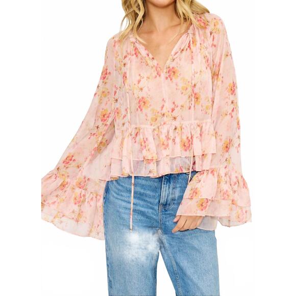 LUCY PARIS Tops - NEW LUCY PARIS rochelle ruffle blouse in pink